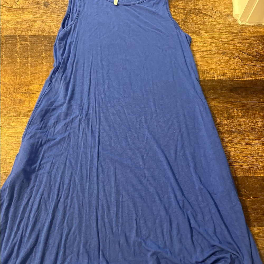 Chic Blue Sleeveless Mini Dress